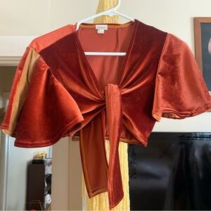 Solstice Intimates Velvet Track Crop Top Size Medium